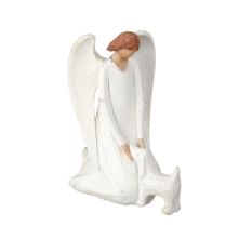 ANGEL WITH DOG CERAMIC STATUE